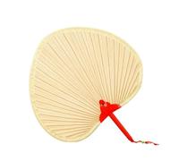 KRFVGYQNK Abanico de bambú tejido a mano, Straw Fan Hand-Woven Summer Home Decoration Palm-Leaf(Color4)