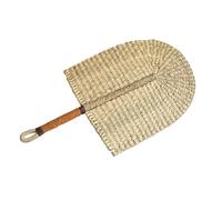 KRFVGYQNK Abanico de bambú tejido a mano, Straw Fan Hanging Wall Decor Multicolor Multiple Sizes Home Party Outdoor(Primary Color,Small size)