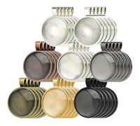 KRFVGYQNK Bases para colgantes con engaste en blanco, Bandejas colgantes chapadas for fabricación de joyas, Base cabujón tamaño interior Multicolor 25mm, 10 Uds(Mix)