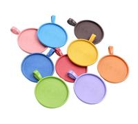 KRFVGYQNK Bases para colgantes con engaste en blanco, Bandejas colgantes for fabricación de joyas, 60 unidades, 25 mm, ajuste base cabujón chapado multicolor(D2-22 Randdom Mix)