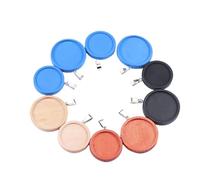 KRFVGYQNK Bases para colgantes con engaste en blanco, Bandejas colgantes redondas de madera Natural, 40 Uds., Multicolor, 25-30mm, for fabricación joyería DIY(Mix,25mm)