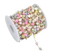 KRFVGYQNK Cadena de acero inoxidable 1-3M con conchas naturales for mujer Joyería DIY : Collar, Pulsera y Tobillera(Multicolor Heart,3 meters)