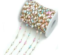 KRFVGYQNK Cadena de acero inoxidable 1-3M con conchas naturales for mujer Joyería DIY : Collar, Pulsera y Tobillera(Barrel Shaped,3 meters)