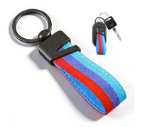 KRFWGUU Llavero 3 Colores Compatible Con Las Claves Bmw, Llavero De Nylon Y Cuero Con Logo Metálico Para Bmw E60, F30, G01 Y Otros Modelos | Accesorios Para Coche