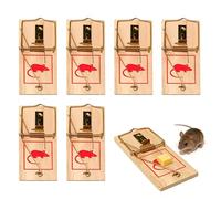 KRFWGUU Set De 6 Trampas De Madera Para Ratas, Trampa De Presión, Gran Fuerza De Impacto, Fácil De Usar(Tamaño Pequeño)