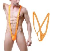 KRFWGUU Slip Elásticos Del Suspensorio,Lencería Hot Traje Baño La Playa,Tanga Hombre V Sling Manikini Bañador Pantalones Cortos De Baño Traje De Fiesta Alternativo Bikini,Tanga Hombre(Naranja)