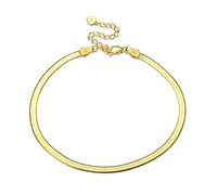 KRFY 925 Tobilleras para Mujer de Plata Esterlina 18 quilates Chapado en Oro Blanco Sólido Talla Diamante Figaro Cubano Espiga Mariner Clip Eslabón Cadena Tobilleras para Mujer Joyería de Playa
