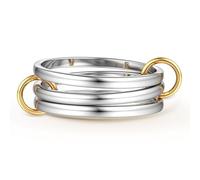 KRFY Anillos Mujer Oro Plata Anillo Mujers Hombre Apilamiento Orados Circonia Cúbica Compromiso Anillos Siempre Juntas Boda Promesa Plata Anillo Hombre Mujer 3PS8