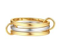 KRFY Anillos Mujer Oro Plata Anillo Mujers Hombre Apilamiento Orados Circonia Cúbica Compromiso Anillos Siempre Juntas Boda Promesa Plata Anillo Hombre Mujer 3PG10