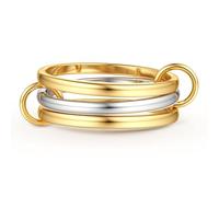 KRFY Anillos Mujer Oro Plata Anillo Mujers Hombre Apilamiento Orados Circonia Cúbica Compromiso Anillos Siempre Juntas Boda Promesa Plata Anillo Hombre Mujer 3PG7