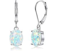 KRFY S925 Pendientes de Plata de Ley para Mujer ópalo Creados Pendientes de Tachuela de Caída Colgantes de Aro Pendientes de Escalada de Rastreo de ópalo CZ Pendientes de Plata para Mujer