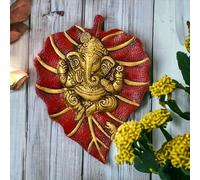 KridayKraft Estatua de Ganesha ji de hoja de metal, escultura para colgar en la pared, figura del Señor Patta Ganesh, ídolo de la suerte, Feng Shui, decoración de pared para tu hogar, oficina