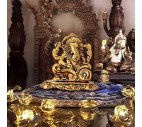 KridayKraft Ganesha ji - Estatua de libro de lectura, ídolo Ganpati Murti para Pooja y hogar, decoración de oficina, ídolo Ganesh para salpicadero de coche, pieza religiosa para decoración y artículo