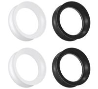 Kridzisw 6G, 4G, 2G, 0G, 00G, 12mm, 14mm, 16mm, 18mm, 20mm, dilatadores de silicona ultrafinos, dilatadores de oreja flexibles, color negro y blanco, expansor de túnel para mujeres y hombres, Metal,