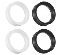 Kridzisw 6G, 4G, 2G, 0G, 00G, 12mm, 14mm, 16mm, 18mm, 20mm, dilatadores de silicona ultrafinos, dilatadores de oreja flexibles, color negro y blanco, expansor de túnel para mujeres y hombres, Metal,