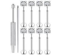 Kridzisw Piercing de nariz de acero inoxidable quirúrgico con rosca interna de 16 g, para cartílago, hélice, tragus, labio, medusa, monroe, labio, mujeres, hombres, plata, 7 mm
