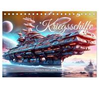 Kriegsschiffe Anbruch einer neuen Ära (Tischkalender 2026 DIN A5 quer), CALVENDO Monatskalender: Futuristische Schönheit der Kriegsschiffe von morgen.