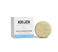 Krijen Champú vegano sólido con aceite de caléndula, aceite de eucalipto, aceite de hierba de limón y sal marina, 50 g, volumen para cabello graso y flácido, funciona con agua dura y provitamina B5