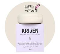 Krijen Ducha sólida con saúco negro y mineral - Vegano para limpieza corporal mixta y piel grasa, unisex, sin perfume, sin plástico, hecha a mano, 95 gr