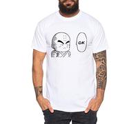 Krilin Ok - Camiseta de Hombre One Goku Dragon Master Son Ball Vegeta Turtle Roshi Piece Golds Db, Größe2:X-Large, Farbe2:Blanco