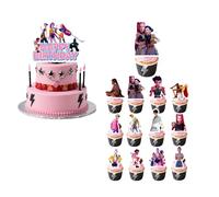 Krilucly 13 piezas Kpop Hunter Decoración Pastel Cumpleaños, Huntrix Anime Cake Topper, Decoración Cumpleaños, Cake Topper Decoración Pastel, Deco cumpleaños Cupcake,Party Supplies Boy Girl