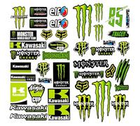 Krilucly 2 Hojas Cool Pegatinas para Moto y Casco, Calcomanías Motocross, Adhesivo Impermeable para Skateboard, Coche y Todoterreno