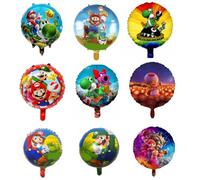 Krilucly - Globos de cumpleaños (9 piezas, globos de cumpleaños, decoración de cumpleaños, diseño de dibujos animados, decoración de cumpleaños de aluminio de látex, globo para niños y niñas