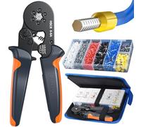 Krimptang adereindhulzen,Preciva kabelschoenen set kabelschoentang voor 0,25-6 mm² kabelhulzen kabelschoen tang, krimptang perstang met 1900 stuks