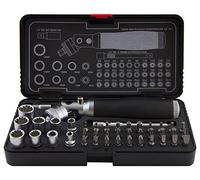 'Krino 66012010 Surtido 42 piezas puntas y llaves de 1/4 con carraca reversible articulada, negro