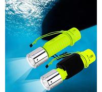 Kriogor Linterna de buceo, 1100 Lúmenes Bajo el Agua a Prueba de Agua Super Brillante L2 LED Sumergible Antorcha con Correa 1100 Lúmenes (2 pcs)