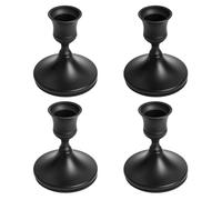 KRIPINC 4 Piezas Portavelas, Porta Velas Negro, Candelabros de Metal, Candelabros para Velas Retro Vintage, Centros de Mesa Decoracion, Portavelas Decoracion para Boda Fiestas Halloween Navidad