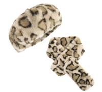 KRIPINC Conjunto Gorro y Bufanda Mujer con Estampado de Leopardo, Conjunto 2 en 1 con Boina Mujer Invierno Pelo y Bufanda Leopardo, Regalos para Mujeres Originales para Navidad (Estilo A)