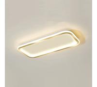 KRIPINC Lampara LED Techo Rectangular, Plafon LED Techo Rectangular, Lampara Vintage Techo, Plafones de Techo Modernos para Salon Dormitorio Baño (Dorado, Luces Tricolores)