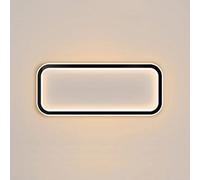 KRIPINC Lampara LED Techo Rectangular Vintage, Plafon LED Techo Rectangular Modernos para Salon Dormitorio Baño (Negro, Blanco Cálido)