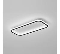 KRIPINC Lampara LED Techo Rectangular Vintage, Plafon LED Techo Rectangular Modernos para Salon Dormitorio Baño (Negro, Luces Tricolores)