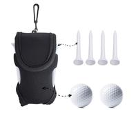 Kripyery 1 juego de bolsa de golf portátil con gancho, soporte para pelotas de golf, organizador de neopreno, accesorios de golf, bolsa de transporte, riñonera para entusiastas de regalo, color negro