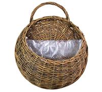 Kripyery 1 juego de cestas colgantes, cesta de flores de ratán tejida a mano, macetas colgantes para plantas de interior y exterior, macetas, cesta colgante para patio, jardín, decoración de césped