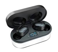 Kripyery 1 par de auriculares inalámbricos con función de llamada de juego de música, auriculares inalámbricos universales, color plateado