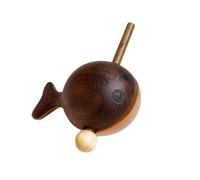 Kripyery Bloque de templo de pescado de madera, tambor zen, adorno de pescado de madera con martillo, alivio del estrés, instrumento de percusión, instrumento de percusión budista, adorno de monje,