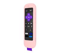 Kripyery Funda de Control Remoto Funda Protectora con Correa Smart TV Control Remoto a Prueba de Golpes Funda Protectora de Silicona para ROKU Ultra 2022 Rosado