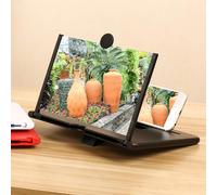 Kripyery Lupa de pantalla de teléfono móvil de 14/16/18 pulgadas, soporte plegable, potenciador de juegos portátil para ampliar video de películas, diseño de pantalla de teléfono 3D, para todos los