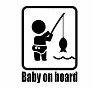 Kripyery Nena a bordo Pescado Interesante Auto Calcomanías Ventana Etiquetas engomadas del cuerpo Negro