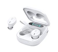 Kripyery S13 Auriculares compatibles con Bluetooth Universal Binaural Cómodo Reducción de Ruido con Micrófono Deportivo Juego Estéreo Auriculares Inalámbricos para Correr Blanco