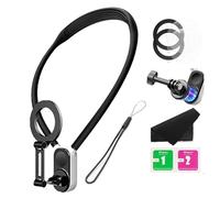 Kripyery Soporte magnético para teléfono celular, collar de grabación POV/Vlog, cordón para selfie, manos libres, soporte para teléfonos inteligentes Insta 360, color negro