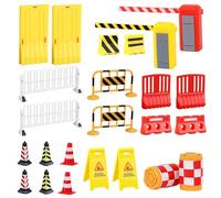 KRISFD Mini Barricada De Tráfico Juguetes De Tráfico 24 Piezas Conos De Tráfico Juguete Juguetes Emblema Las Señales De Tráfico Miniatura Señales De Trafico Juguetes Educativos para Niños