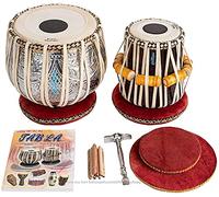 KRISHA KRAFTS Musicals Designer Tabla Drum Set, 4½ Kg Copper Bayan, mejor Dayan con bolsa acolchada, libro, martillo, cojines y cubierta (PDI-FI)