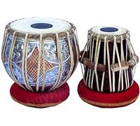 KRISHA KRAFTS MUSICALS Juego de tambores de mesa, calidad de concierto, 4,5 kilogramos de cobre Bayan de doble color, juego de tabla sintonizable Sheesham Dayan, instrumento musical de percusión