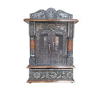 KRISHA KRAFTS Pooja Mandir para el hogar/Creations madera oxidada puja Mandir montado en la pared, soporte para decoración del hogar hermoso templo para el hogar
