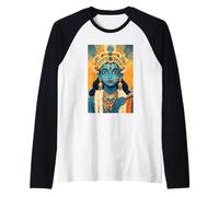 Krishna Dios hindú Deidad India Religión Oriental Camiseta Manga Raglan