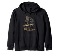 Krishna - Flauta de Dios hindú con Plumas de Pavo Real, Regalo devocional Sudadera con Capucha
